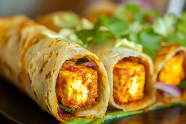 spicy Paneer Tikka Wrap